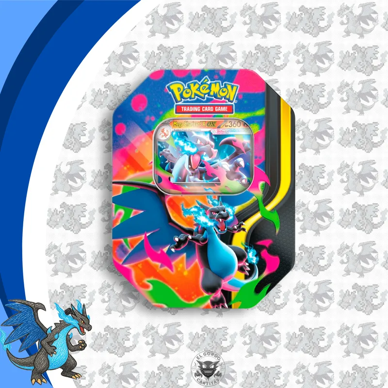 Lata coleccionable Mega Charizard X ex en español